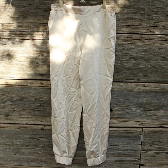 'Sincerely Jules' NWT beige satin jogger pants - Picture 1 of 8
